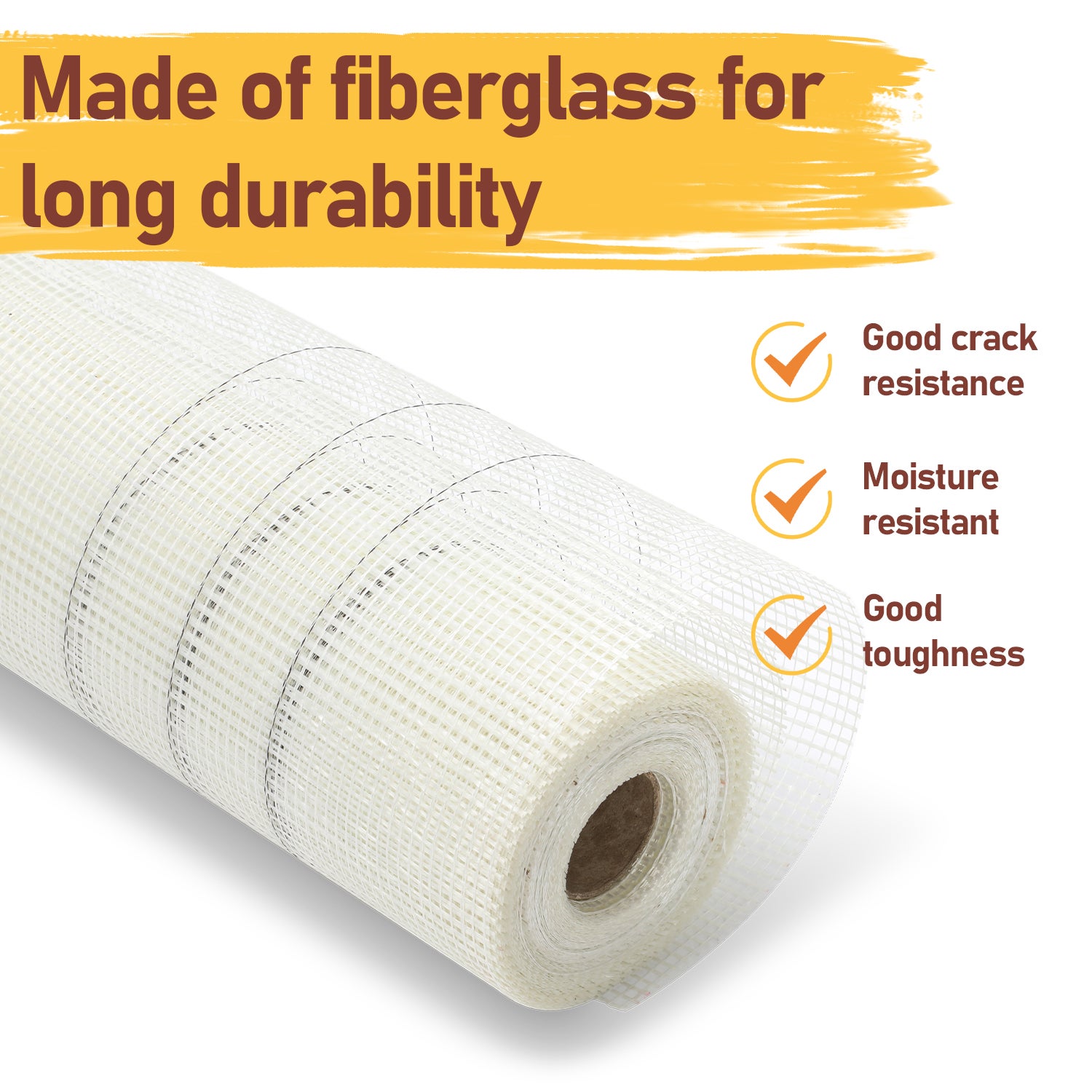 50m² Armature fibre de verre treillis, résistant en fibre de verre, toile de renfort 4x4mm 160g/㎡ Blanc - 3