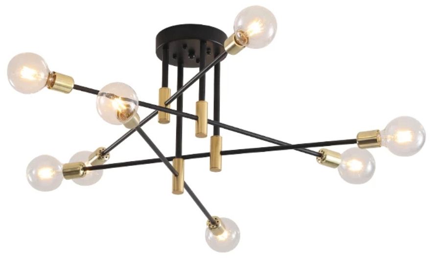 Lampa Sufitowa Wisząca Toolight App733-8C Czarny Złoty