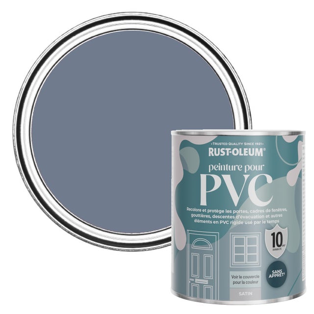 Peinture Bleue pour Portes et Fenêtres en PVC, Finition Satinée RUST-OLEUM - Hush 750ml (10,5m² avec un pot)