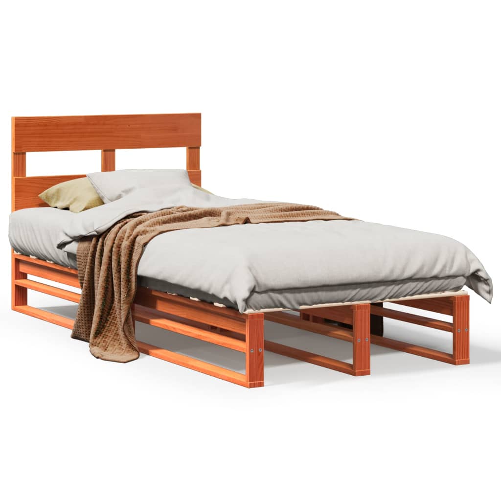 Łóżko Drewniane Rama Łóżka Sofa Brązowe Do Sypialni Pokoju 90x190 cm