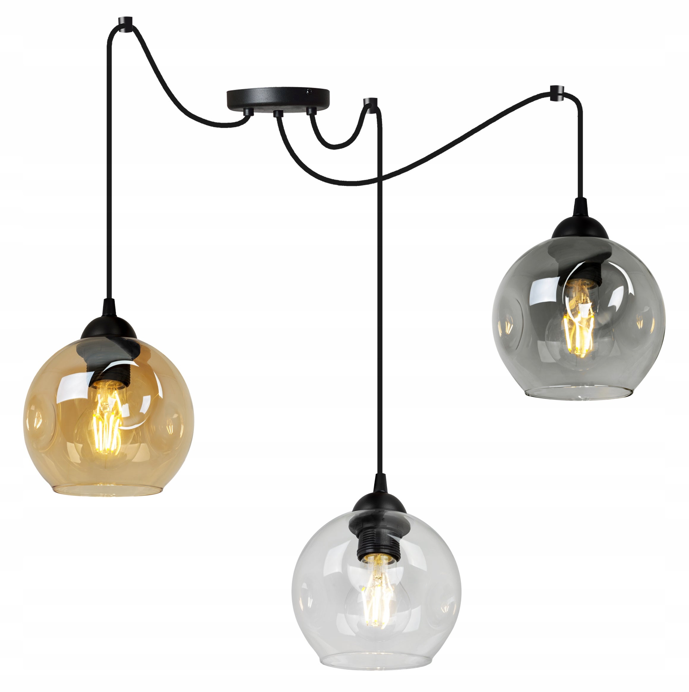 Lampa sufitowa wisząca Spider Rio elegance 3xE27 abażur kula wielokolorowa Light Home LH