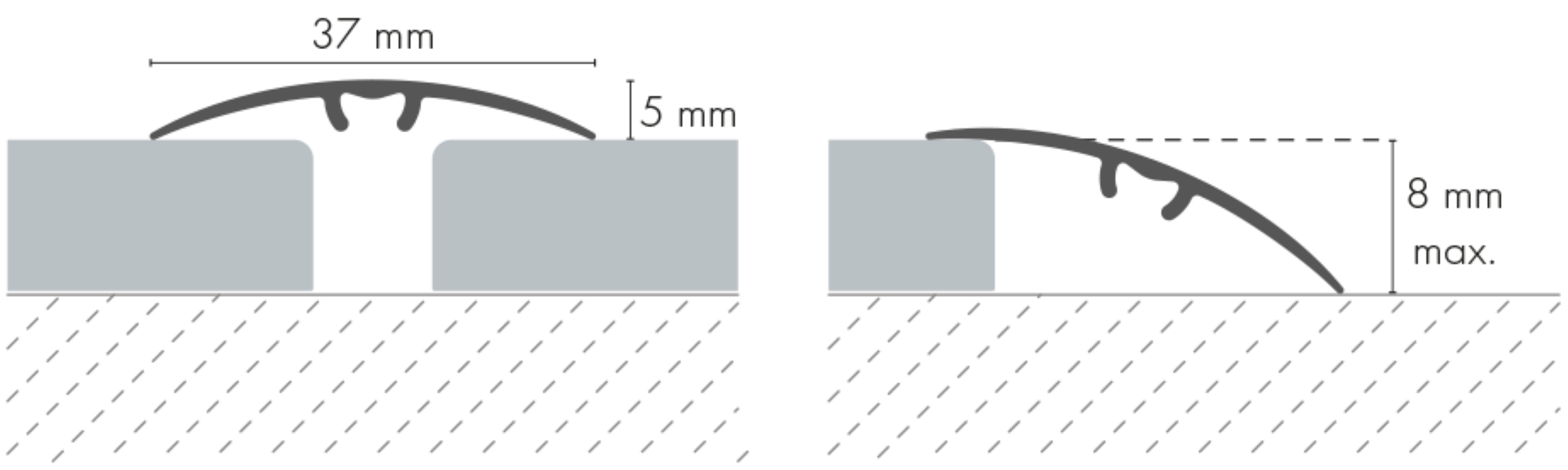 Listwa progowa aluminiowa 37mm 5w1 Cezar Dąb Złoty Mat 0,93m