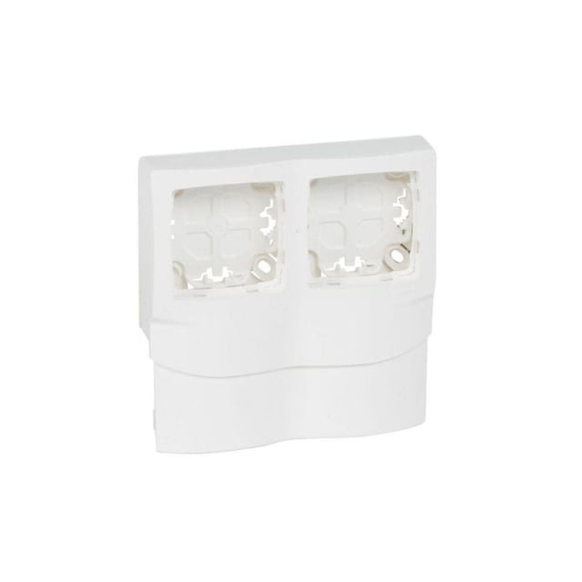 Cadre Appareillage saillie 2 postes pour moulures DLPlus épaisseur 16mm blanc