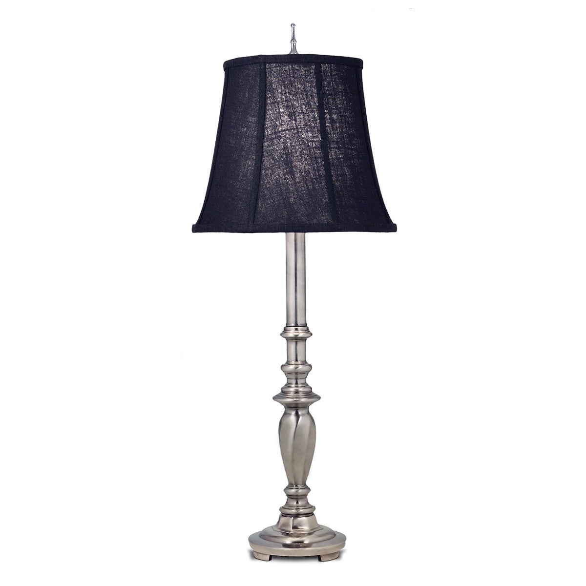 Lampa stołowa vintage nikiel z czarnym abażurem Maine E27 60W Stiffel