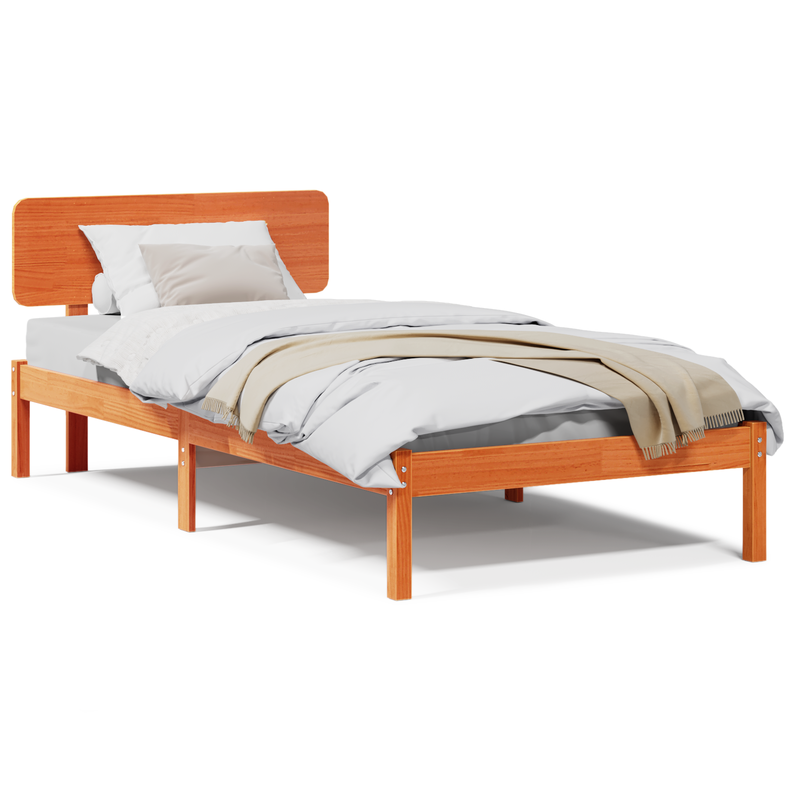 Ramka łóżka Woskowy Brąz 90 x 190 cm Lite drewno sosnowe vidaXL