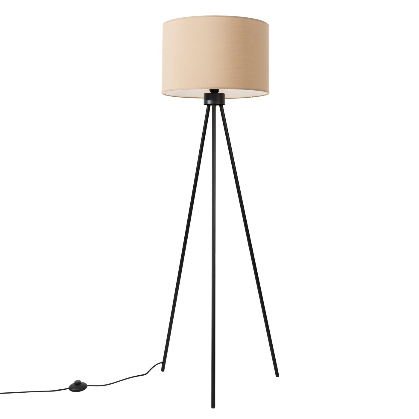 Lampa stojąca trójnóg NEVIA beżowa 1xE27x20W tkanina wym:135x40x40cm IP20 Sollux Lighting
