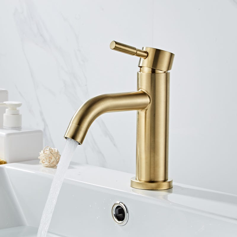 Petit Robinet Robinet Lavabo Salle De Bain - Levier Unique Acier Inoxydable Robinet Salle De Bain Eau Froide Petit Robinet Robinet Lavabo Salle De Bain - Levier Unique Acier Inoxydable Robinet Salle De Bain Eau Froide