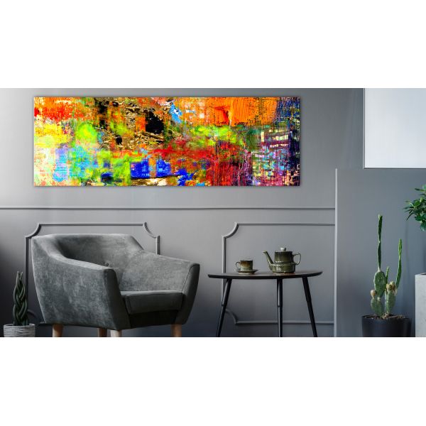 Tableau Colourful Abstraction (1 Part) Narrow 135x45 cm - 2