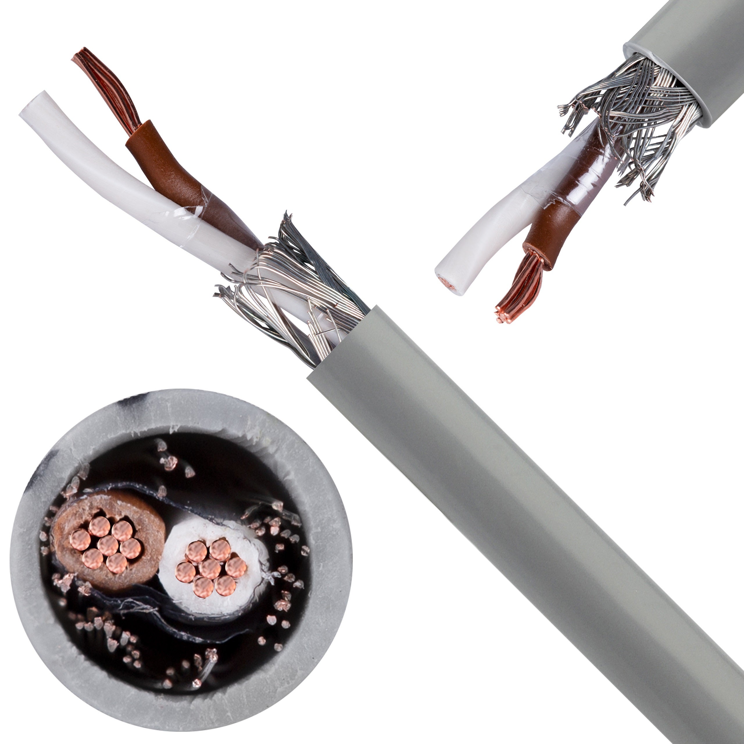 Kabel sterowniczy TECHNOTRONIK LIYCY 2x0,14mm2 szary 300/300V ekranowany olejoodporny linka Technokabel 200m