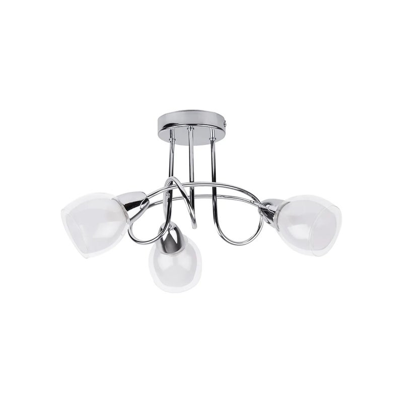 Lampa sufitowa Dave chromowana biała 3xE14x40W metal wym:23x41x41cm IP20 Rabalux