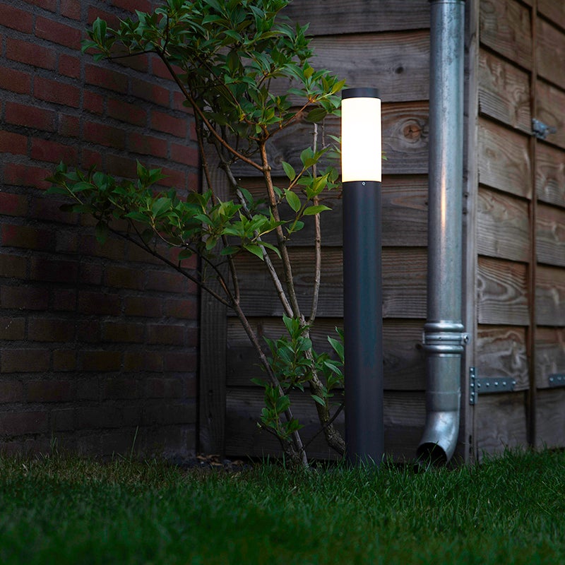 Qazqa nowoczesny lampa słupkowa do ogród - Rox - ciemnoszary, max. 20w, kompatybilny z żarówką LED, e27, 80cm, IP44 - 2
