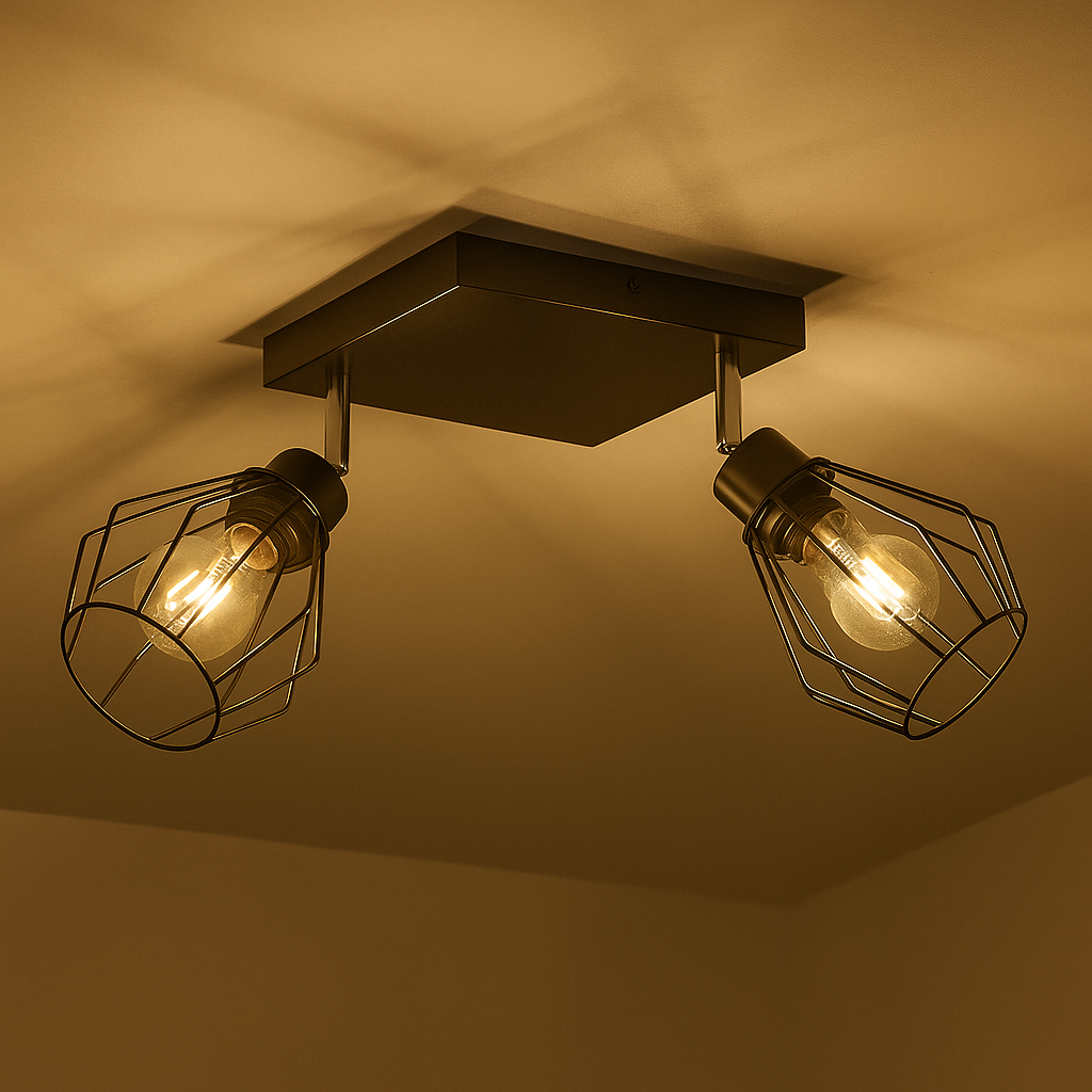 Lampa sufitowa 2x E27 LED Otto IP20 ruchoma wisząca czarna żyrandol kinkiet MasterLED - 3