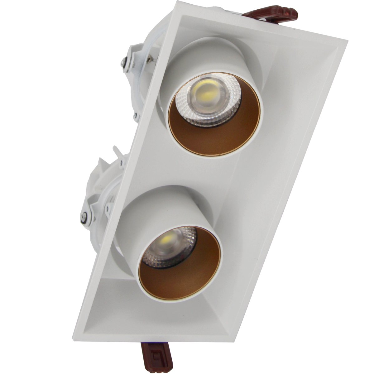 Spot LED COB Orientable Dimmable Rectangle BLANC/DORE 2x9W 120° - Blanc ...