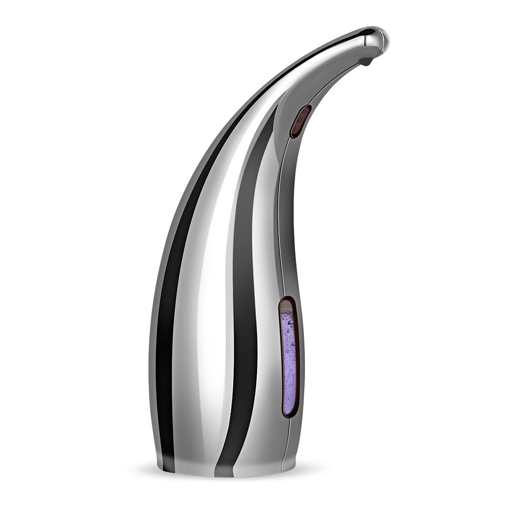 Questo distributore automatico di sapone in argento galvanizzato è un distributore di sapone con sensore a infrarossi senza contatto e grado di imper - 3