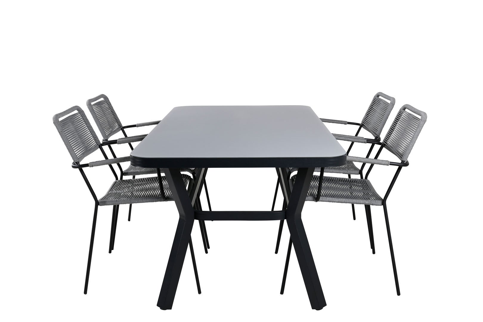 Virya Ensemble table et chaises de jardin, table 90x160cm et 4 chaises