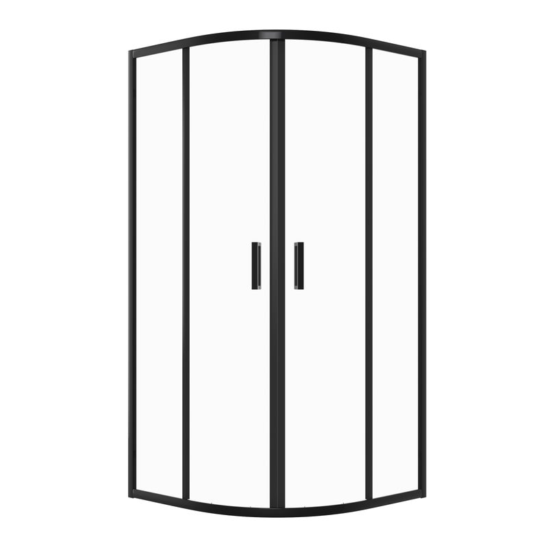 Kabina prysznicowa LANDA półokrągła 80x80cm czarna SEVANTE