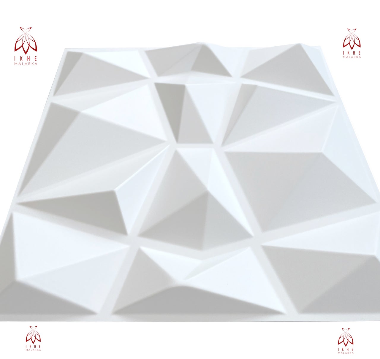 1PCS/0.09M² Panneaux 3D 30x30cm Panneaux en plastique PVC Panneaux muraux Salle de jeu Mur Plafond 3D Look Diamonds D094-1 White - 3