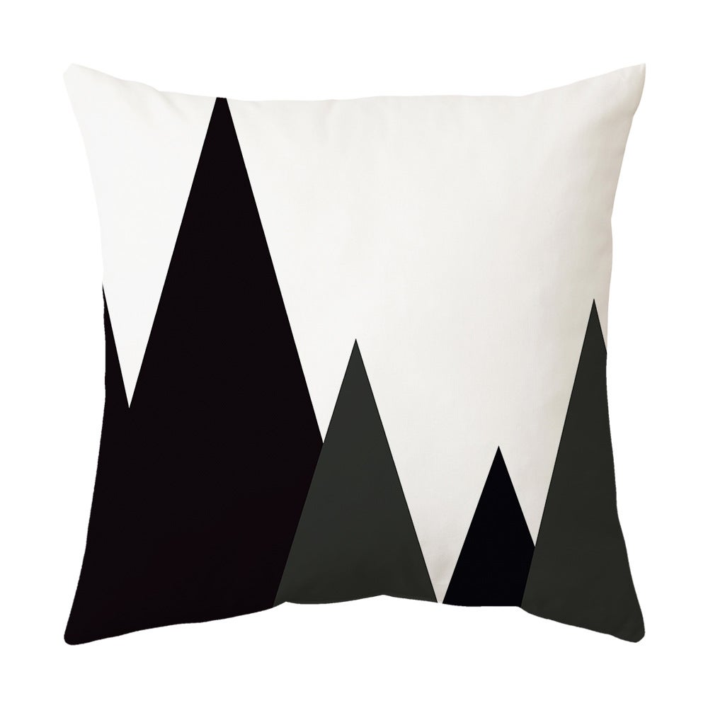 Coussin Lot de 4, Géométrique Noir Et Blanc Flèche De Cerf Minimaliste Doux Court Peluche Carré Taie d'oreiller pour Sofa Canapé Chambre 45x45cm - 2
