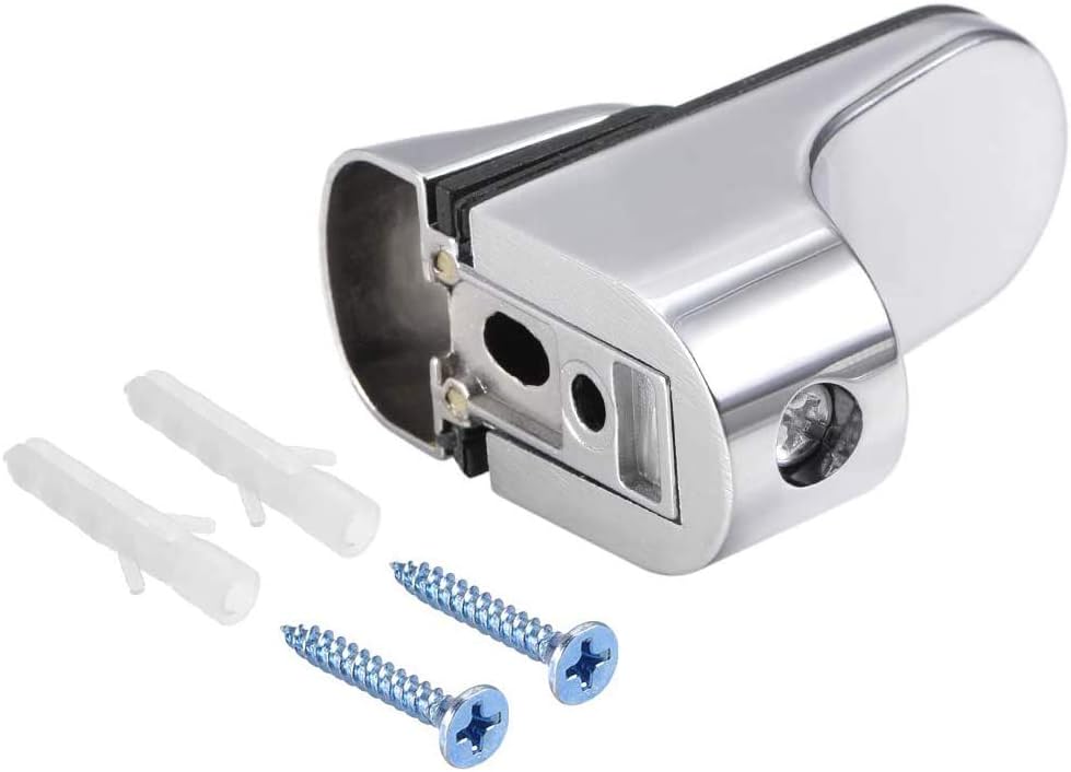 Set di 4 supporti per mensole in vetro, clip per vetro regolabili in lega di zinco massiccio, clip da parete in acciaio cromato, adatte per mensole c - 3