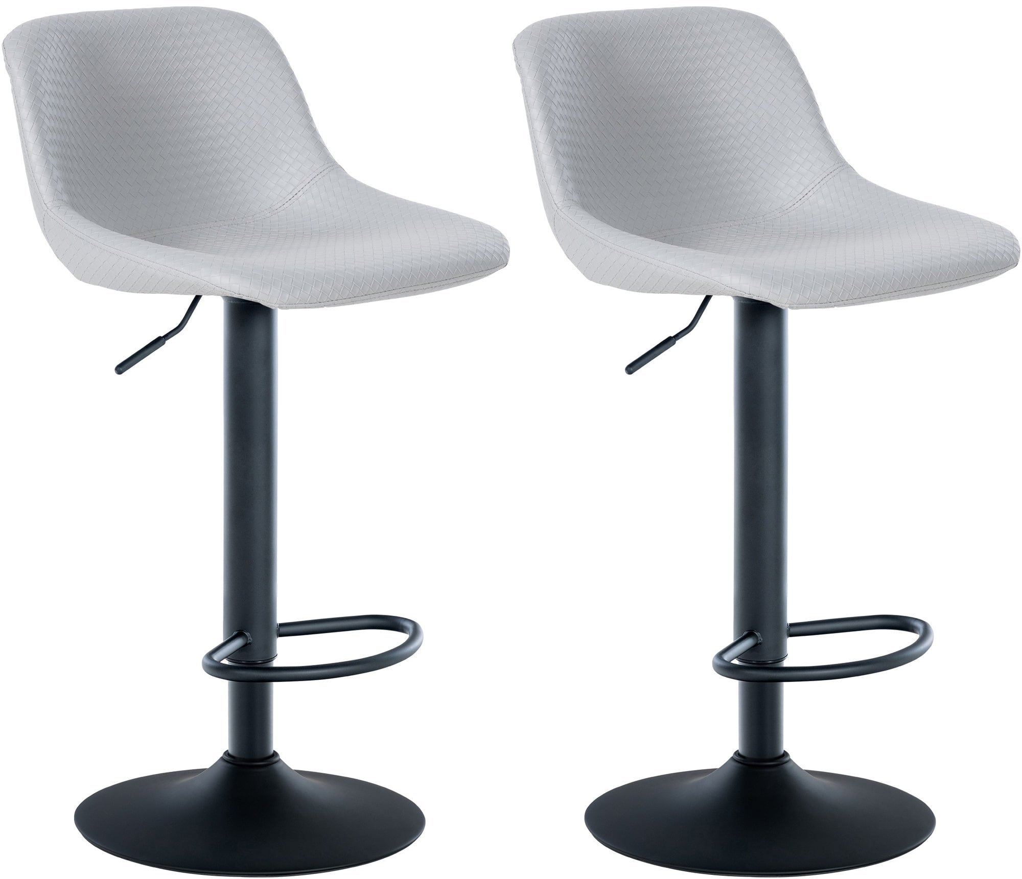 Lot De 2 Tabourets De Bar Aveiro Par CLP – Plastique Et Métal, Réglables 75-96cm, Repose-pieds, Pivotants