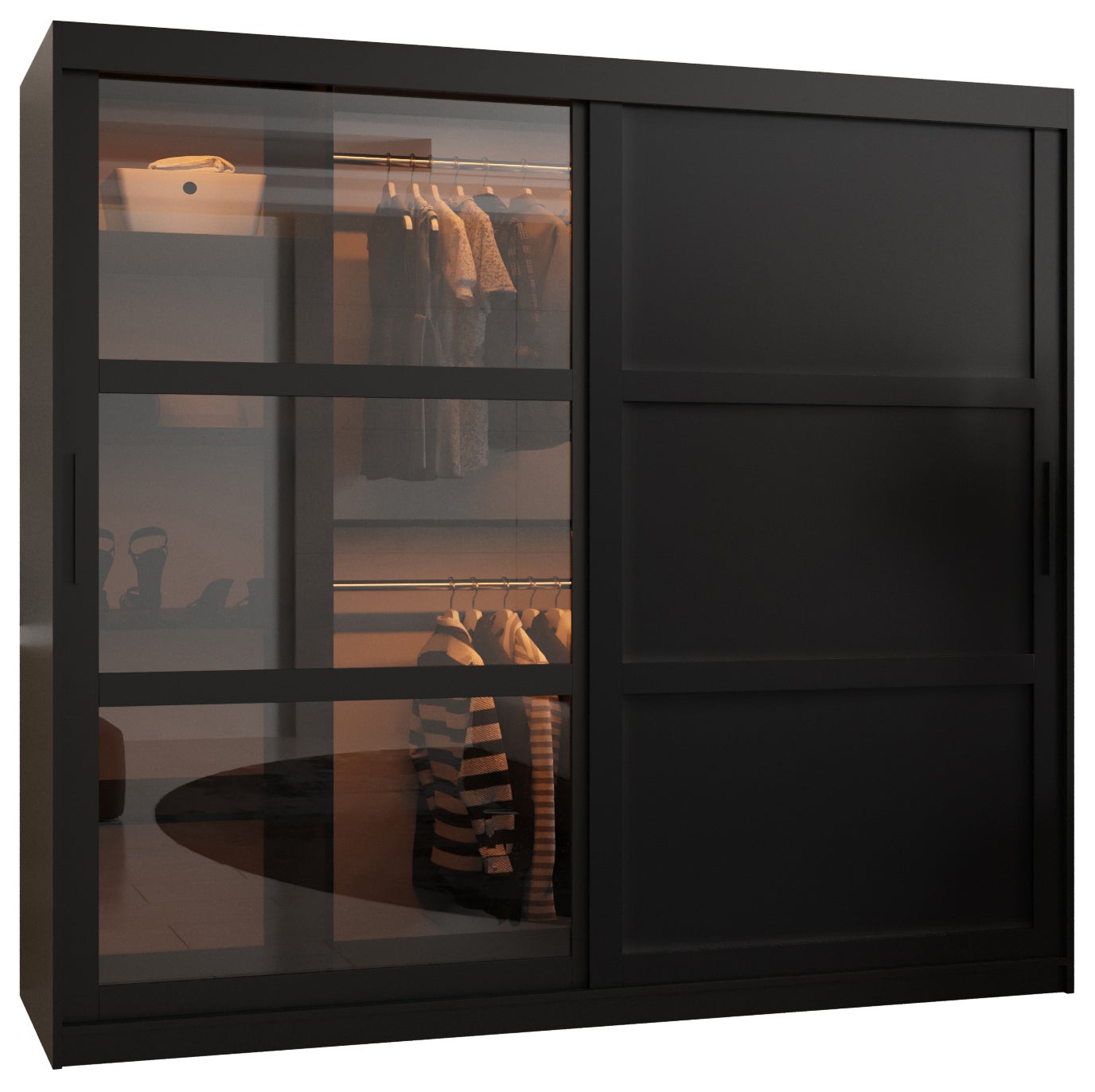 Szafa przesuwna Dome 3 200 x 62 x 200 czarny