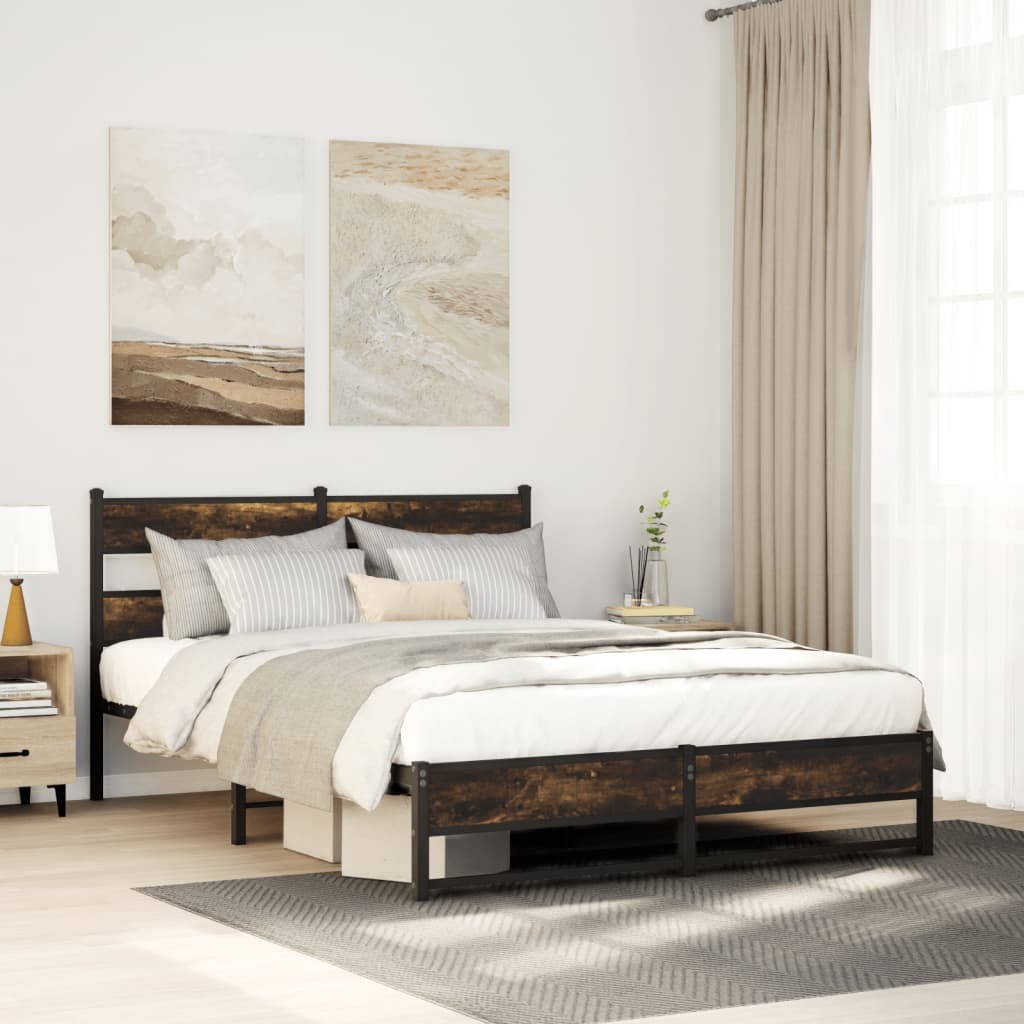 Łóżko Metalowe Czarne Rama łóżka Ze Stelażem Łóżko Do Sypialni Pokoju 160x200 cm