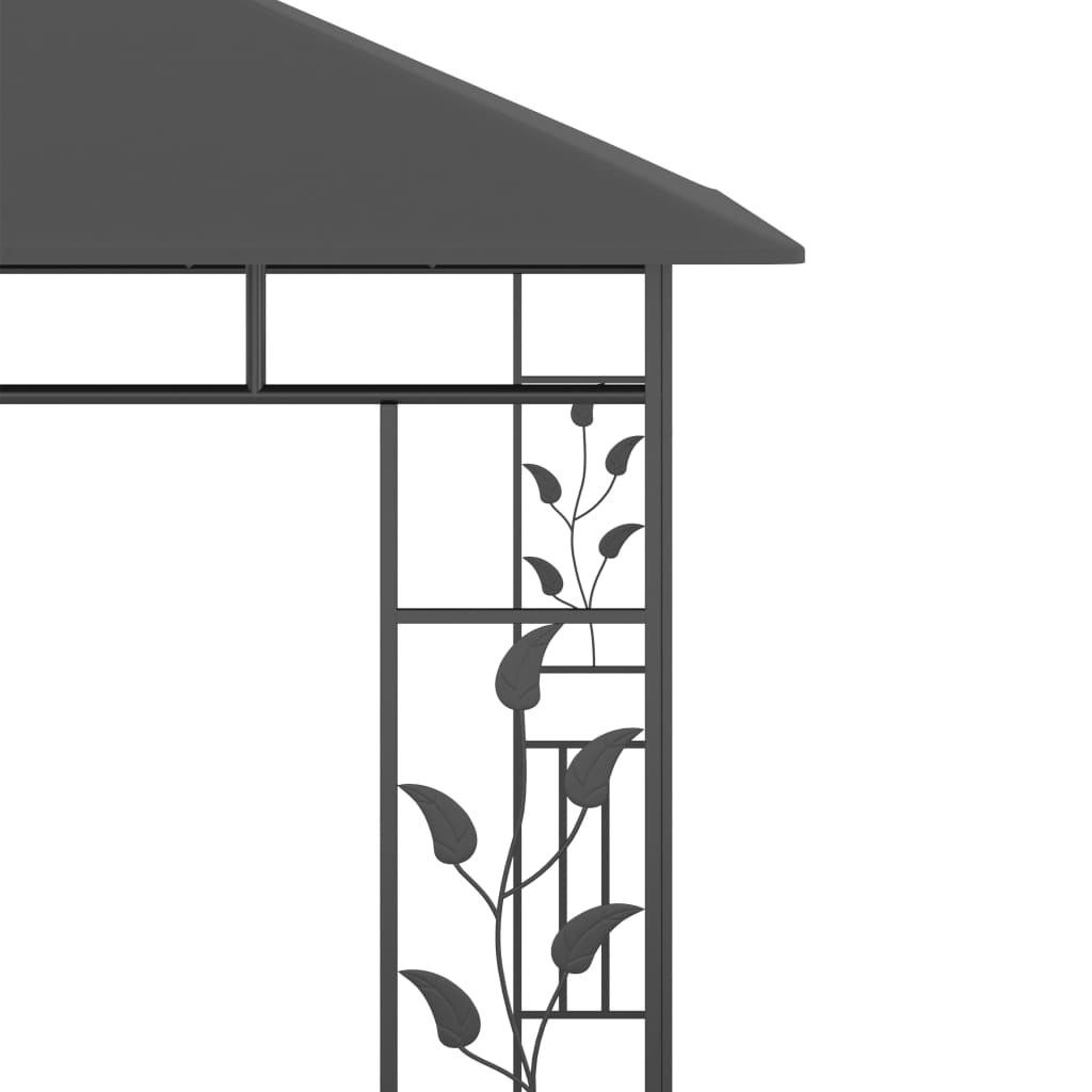 Tonnelle de jardin avec moustiquaire 3x3x2,73 m Anthracite 180 g/m² CFW866586 - 5