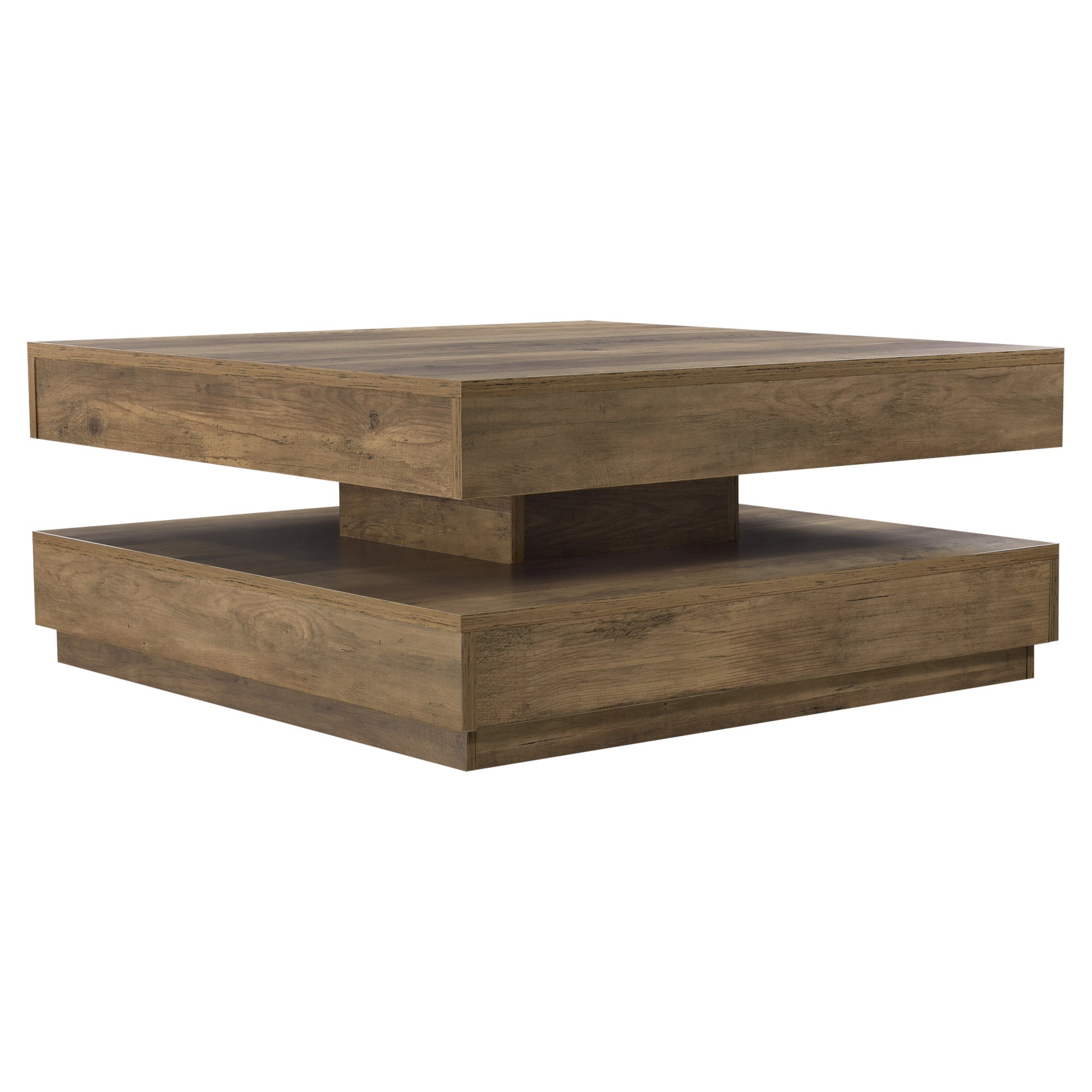 Table Basse avec Plateau Tournant Florenz Effet Bois [en.casa] - 2