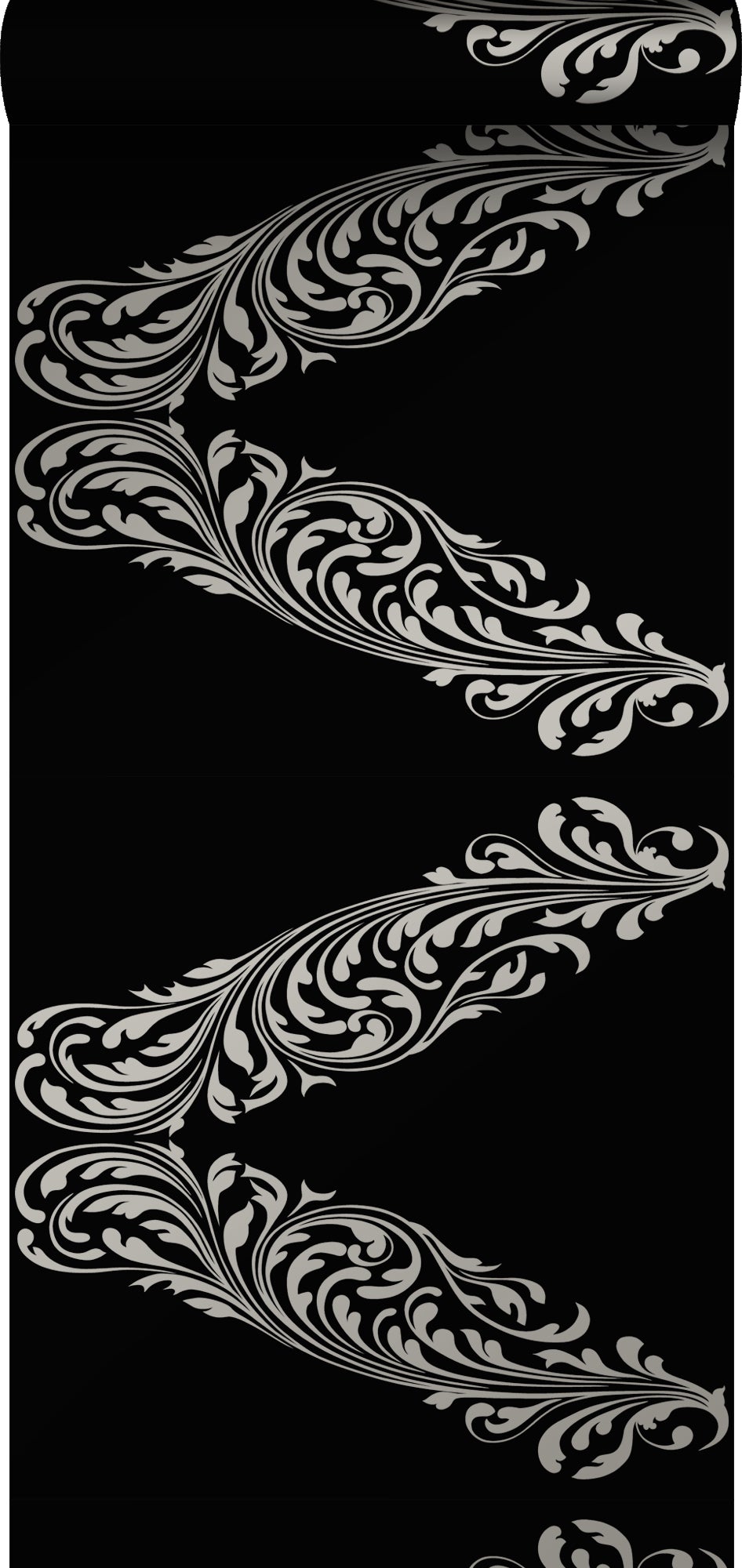 Tapeta ozdoby w matowym czarnym kolorzeIszarym - 53 cm x 10.05 m - ORIGIN
