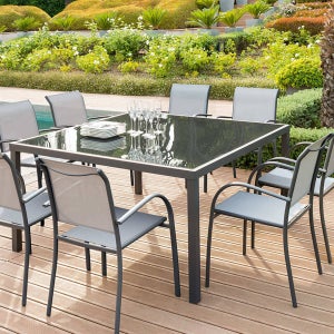 Hespéride Poltrona Da Giardino Impilabile Piazza – Alluminio Trattato, Colore Lino E Tonka, Seduta In Texaline, 56x65x87 Cm - 5