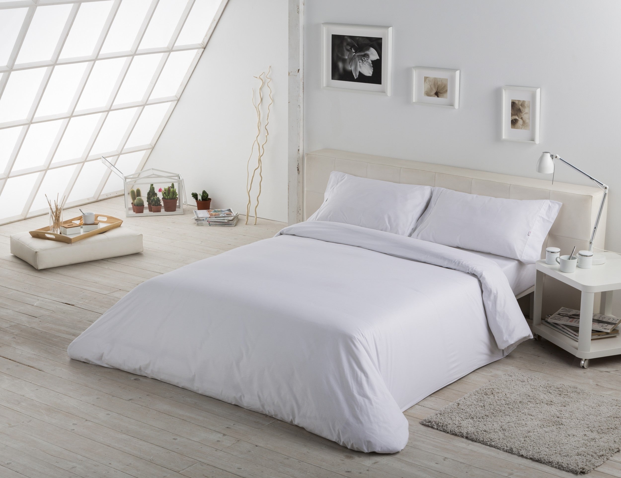 HOUSSE DE COUETTE en satin blanc - Lit 180/200 - 2