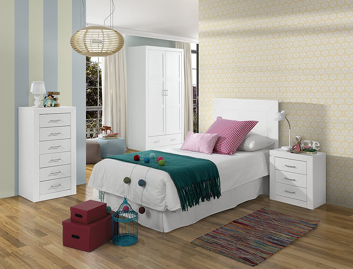 chiffonnier à 6 tiroirs, 105 x 55 x 40 cm, couleur blanc , mesure 105 x 55 x 40 cm (hauteur-largeur-profondeur) - 2