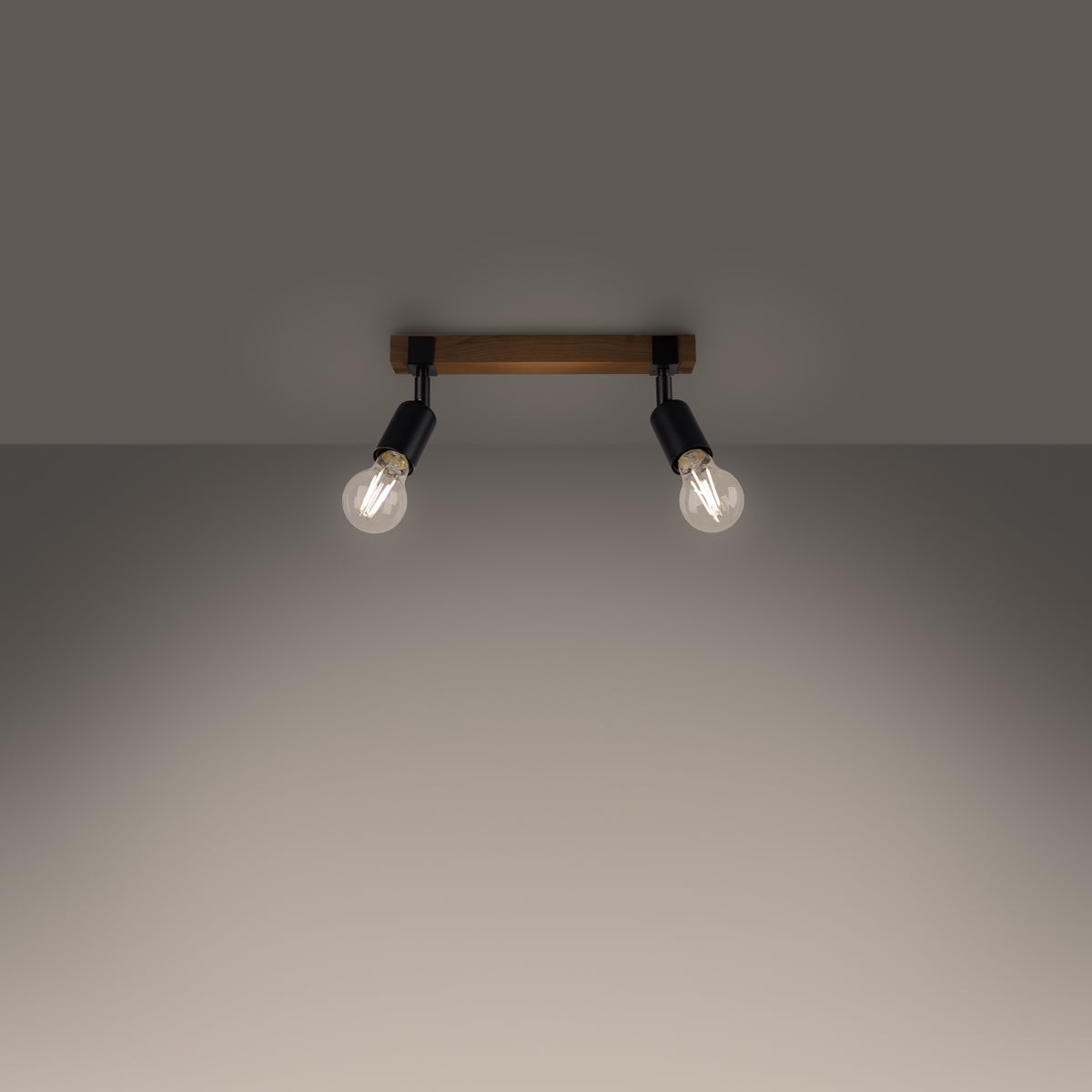 Plafon SHAD 2 czarny LED 3000K - 38x15x14cm Sollux