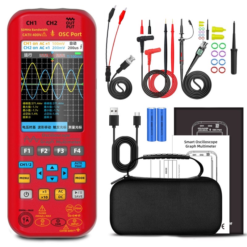 Multimètre Oscilloscope Portable 2 Canaux – Pour Dépannage électronique, Multifonction