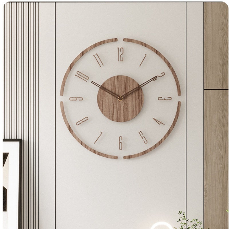 Une horloge murale ronde de 30 cm avec une finition imitation bois, silencieuse et sans tic-tac, convenant aux maisons, aux fermes et aux bureaux - 2