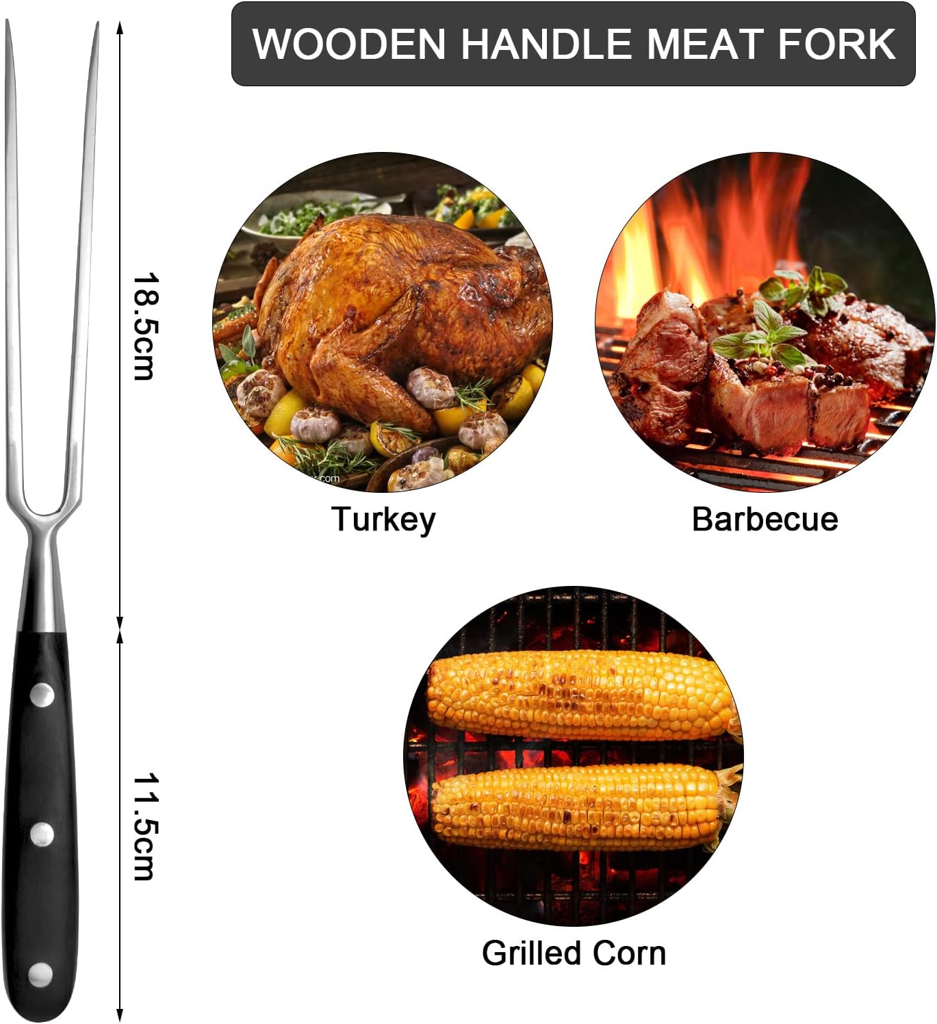 Garfo para Carne de 29cm com Cabo - Aço Inoxidável, Garfo para ...