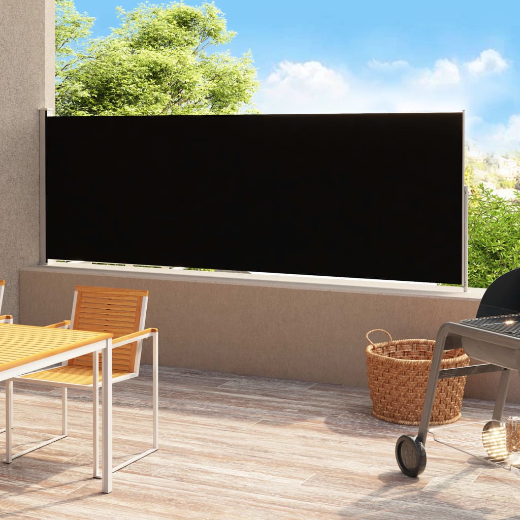 Maison exclusive - toldo lateral retráctil para patio negro 220x500 cm