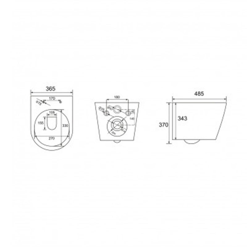 Pack WC bâti-autoportant + WC SAT infinitio sans bride fixations invisibles + Abattant softclose + Plaque blanche/chrome - 5