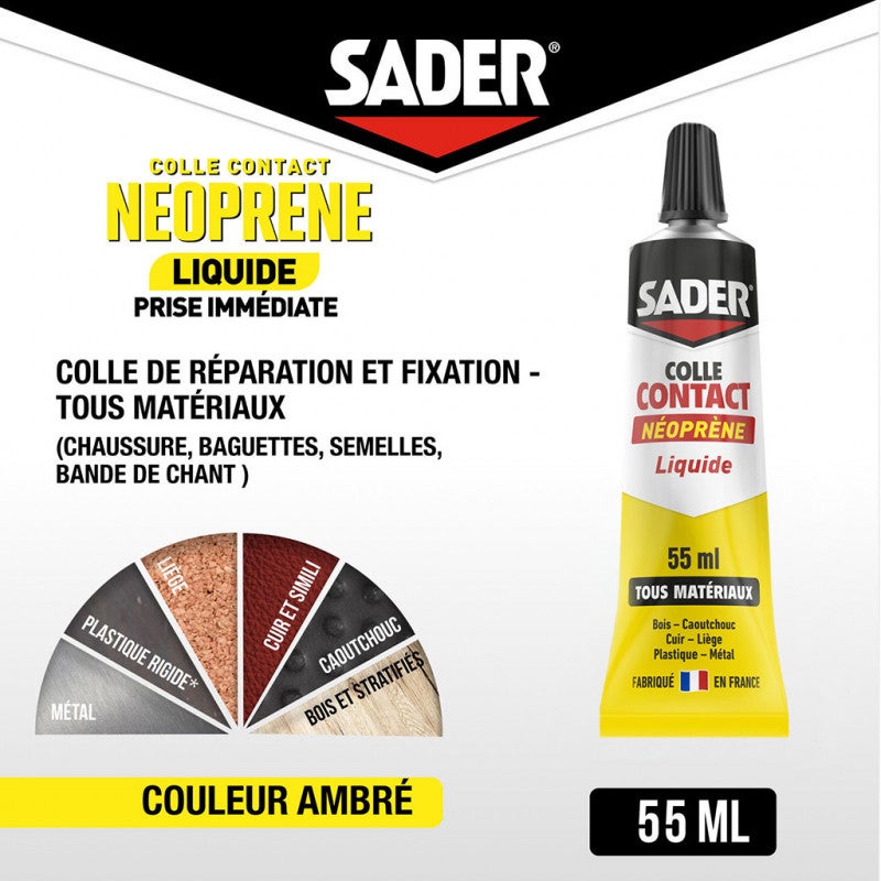 Colle contact néoprène liquide 55ml SADER - 2