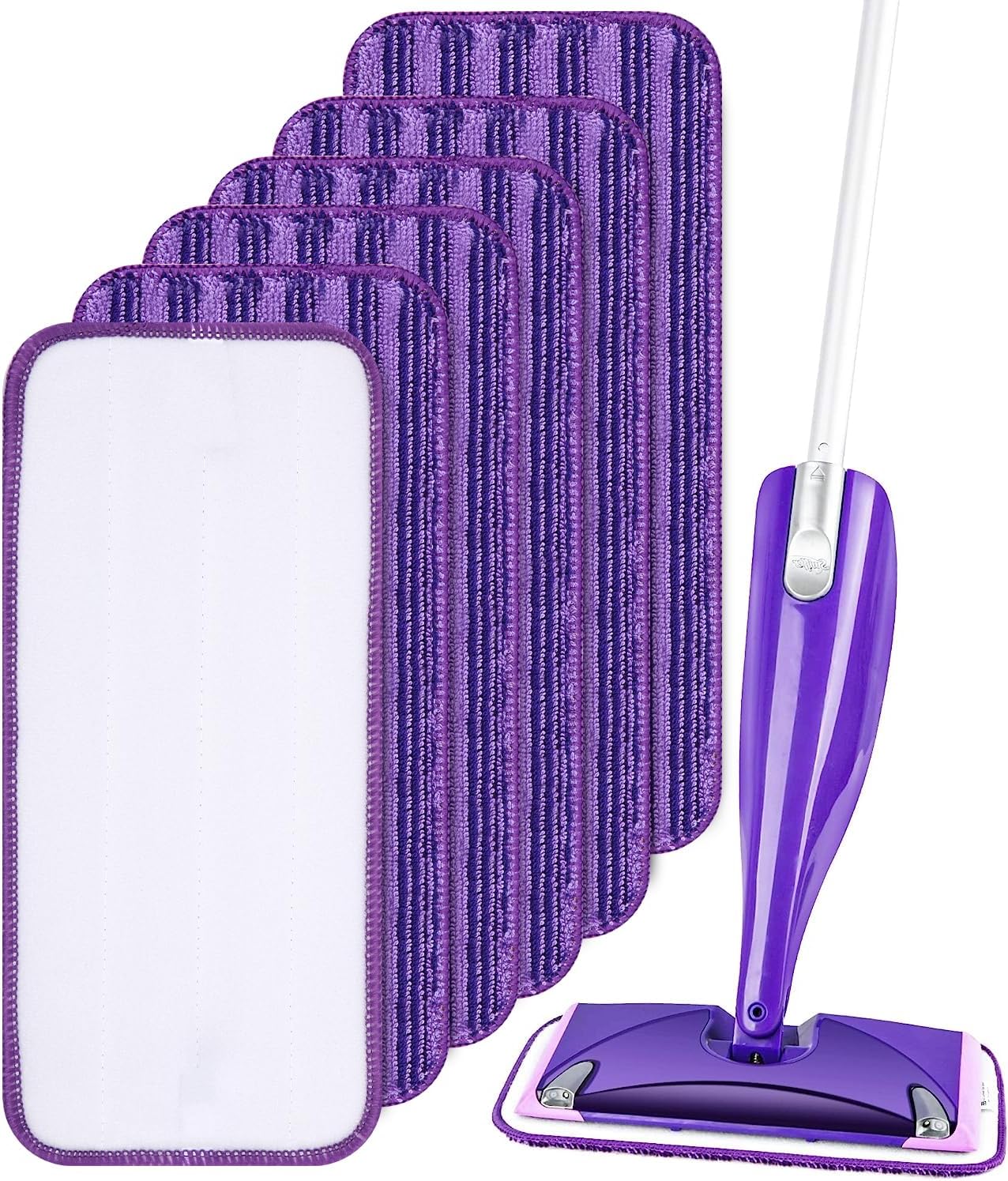 6 sztuk Ściereczek Wielokrotnego Użytku do Swiffer WetJet 30x14 cm, Nakładki do Mopa z Mikrofibry, Nakładki Wymienne do Mopa z Mikrofibry