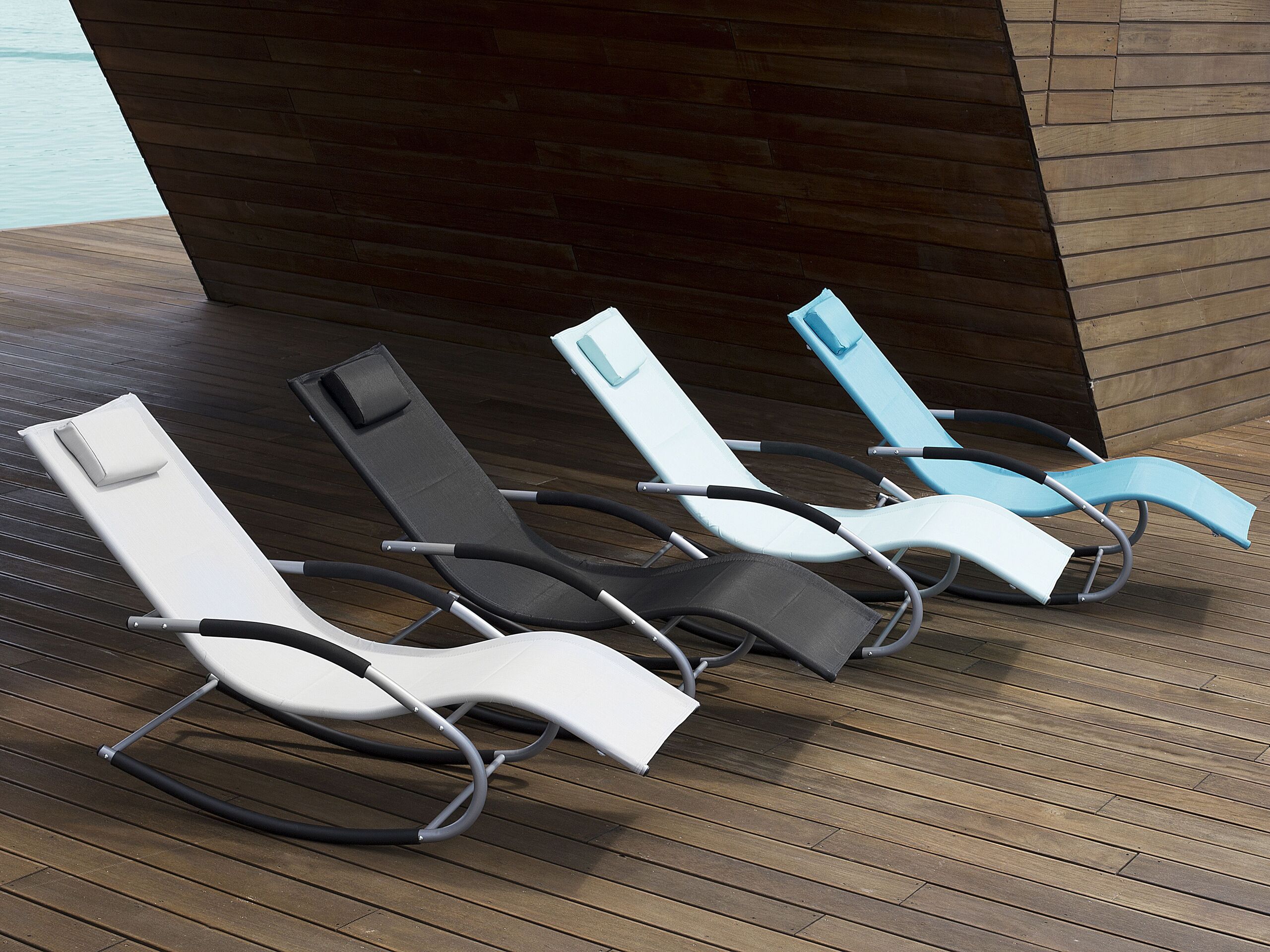 Lettino Prendisole a Dondolo CARANO Metallo Nero - 4