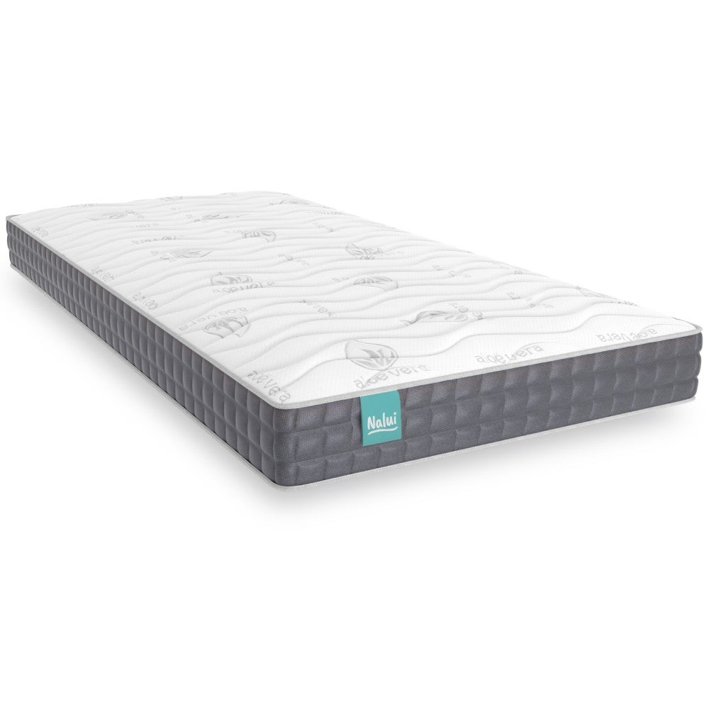 Nalui-colchón cama nido mulhacén con tejido aloe vera y tejido 3d transpirable. altura: 15/16cm | hecho en españa 180x190 cm blanco