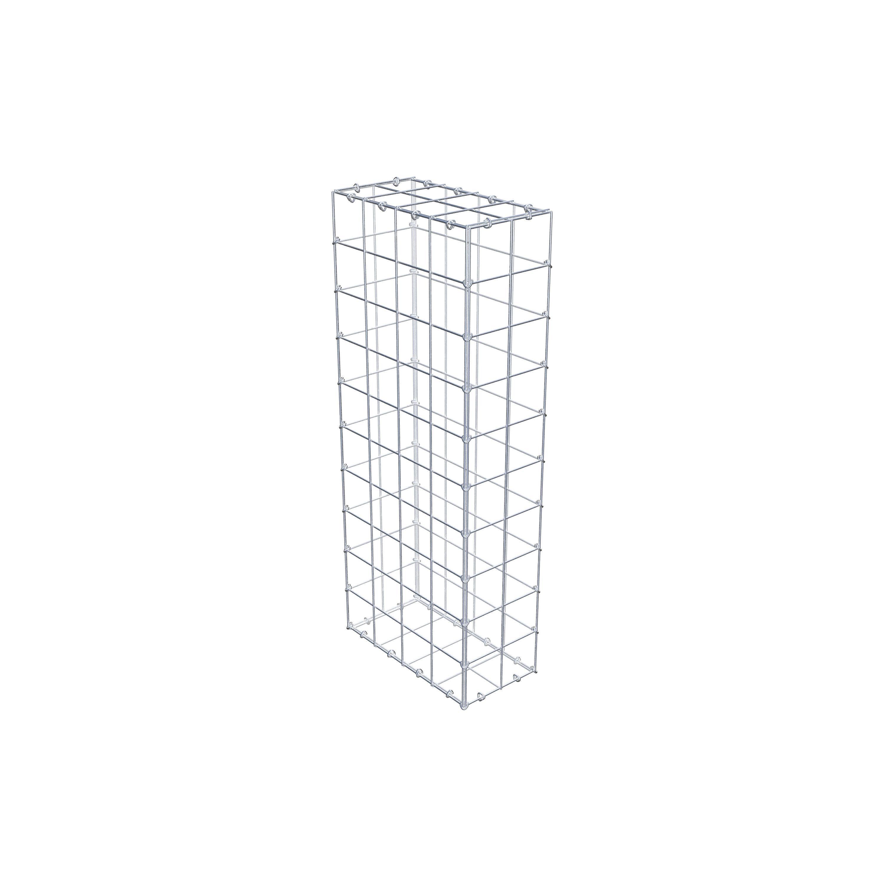 Gavión de acero galvanizado 100x40x20cm (LxAxP), malla 10 x 10cm, Anillo en C, jaula metálica para muro o jardín - 3