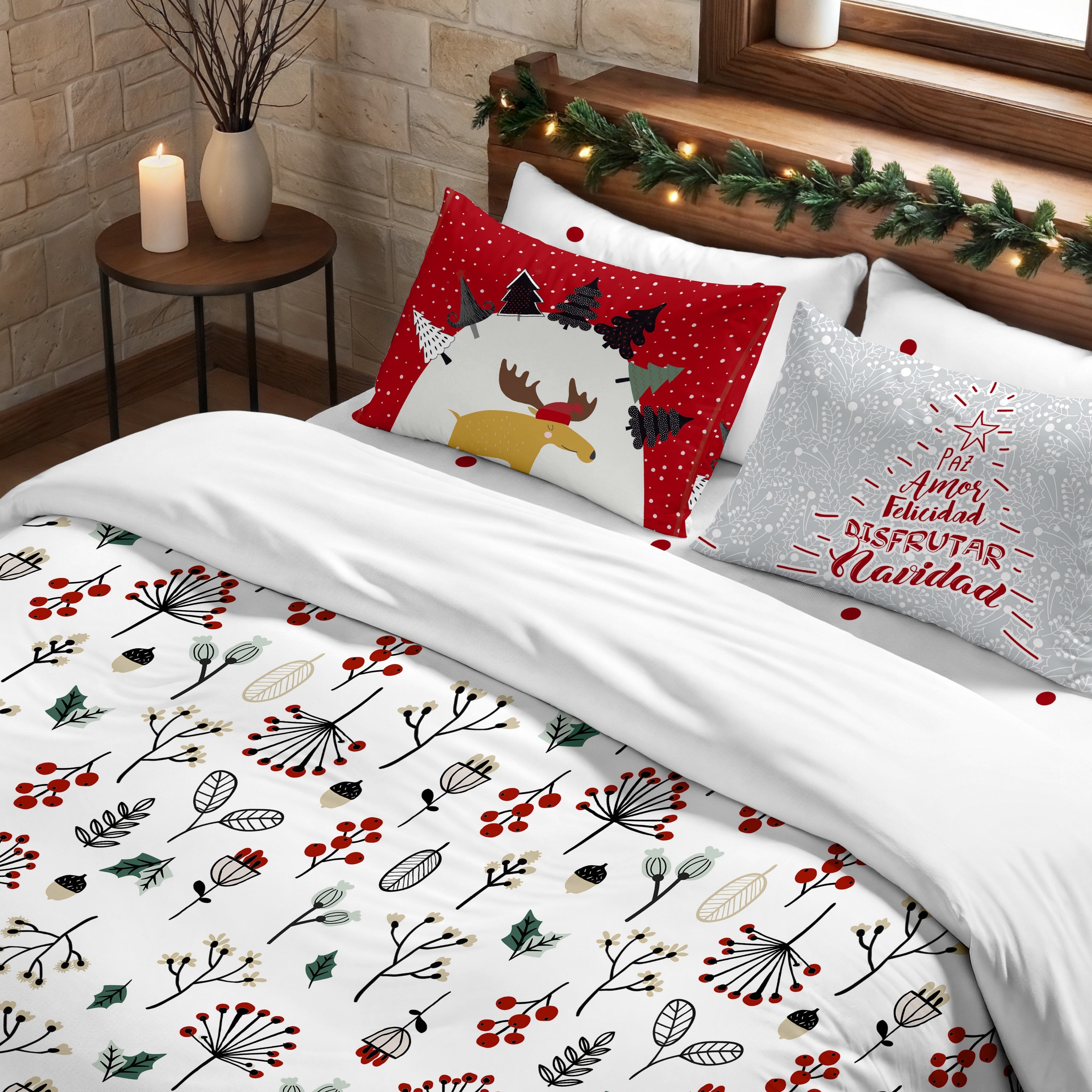Capa de edredão 100% algodão Merry Christmas 44 - 180x220 cm | Leroy Merlin