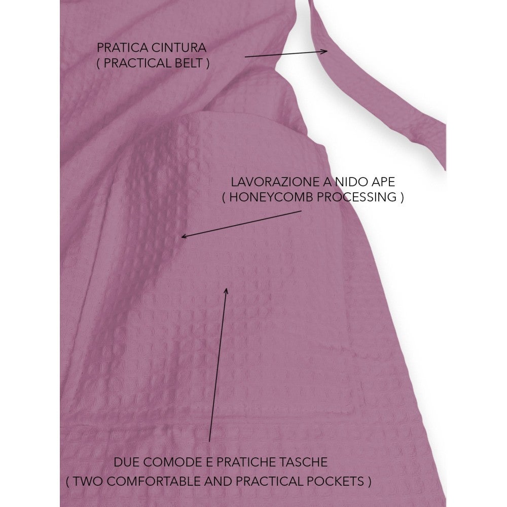 ACCAPPATOIO Nido Ape BEE© in Puro cotone con Cappuccio da Adulto ROSA XL - 5