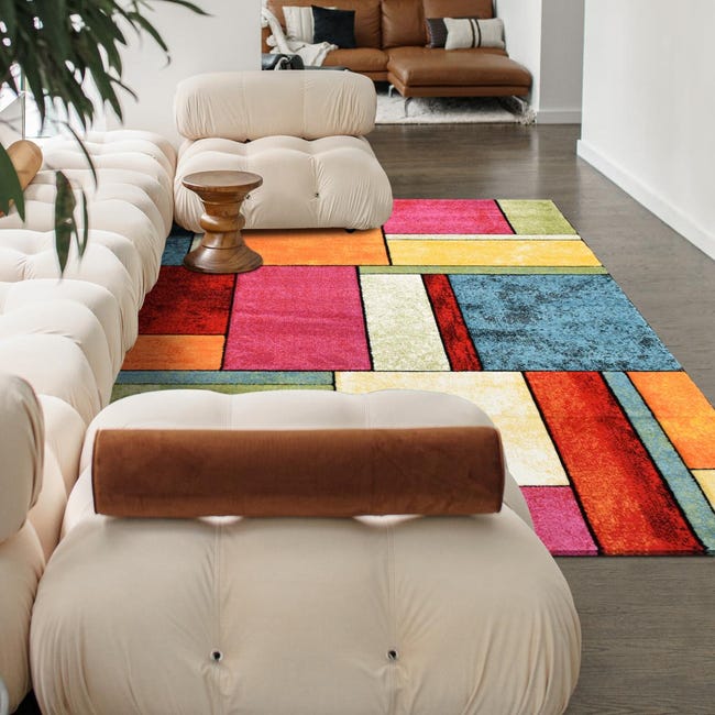 Paco Home Tapis Salon Poils Ras Moderne Motif Géométrique 3D 200x290 cm Paco Home Tapis Salon Poils Ras Moderne Motif Géométrique 3D 200x290 cm
