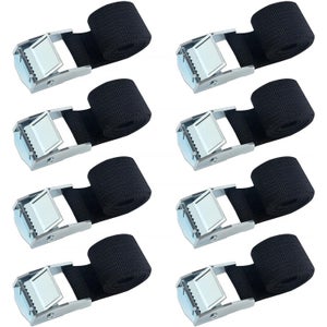 Lot De 2 Sangles D'arrimage 1m X AUTOHAUX - Boucle à Came Rapide, Charge 200kg, Nylon Renforcé, Pour Voiture, Remorque, Bagages