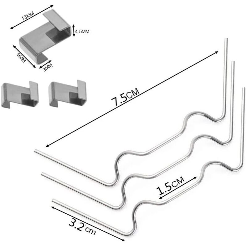 100 Pcs Clips de fixation pour vitre de verre à effet de serre en acier inoxydable avec 50 clips de fil W et 50 clips de chevauchement en Z - 4