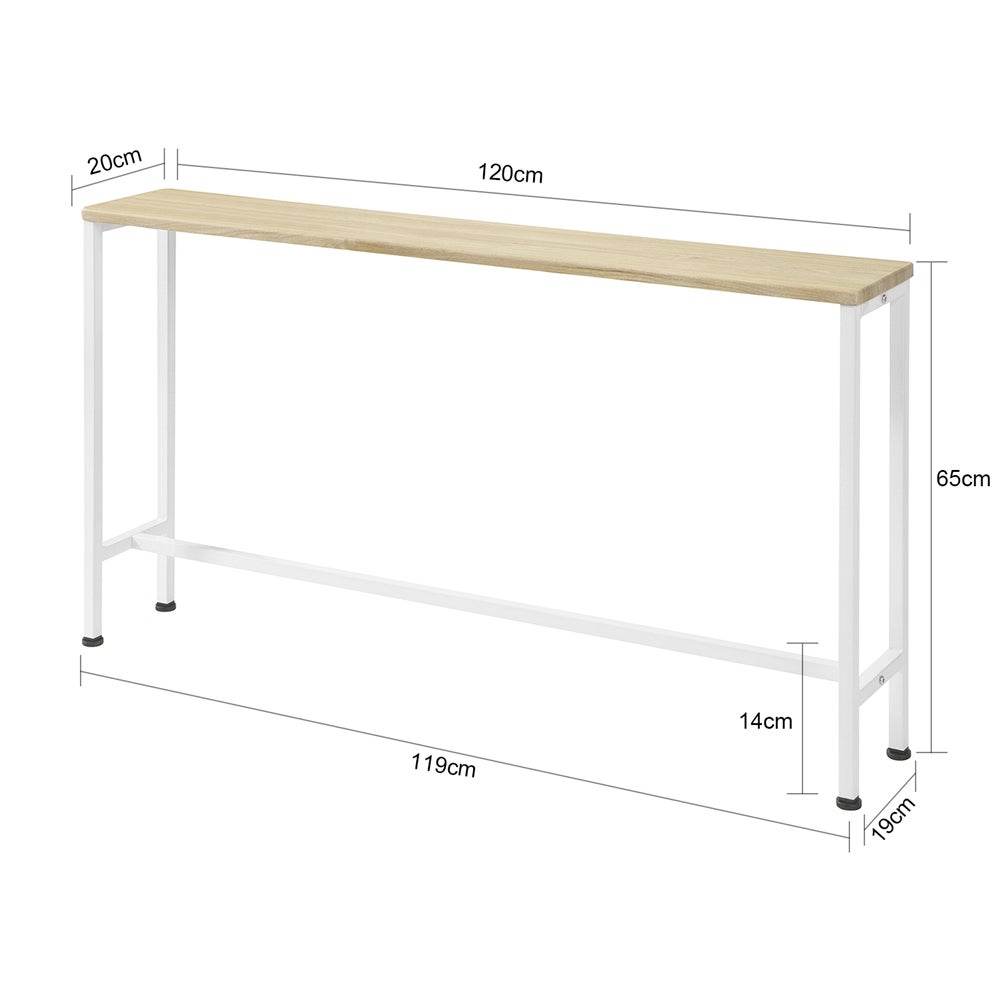 SoBuy FSB19-Z Table Console Table d'appoint Cadre et 4 Pieds en Fer Marron - 3