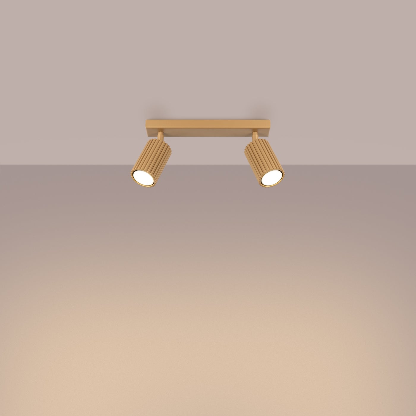 Plafon GLOOW 2 złoty LED 3000K - 30x6.5x16.5cm Sollux